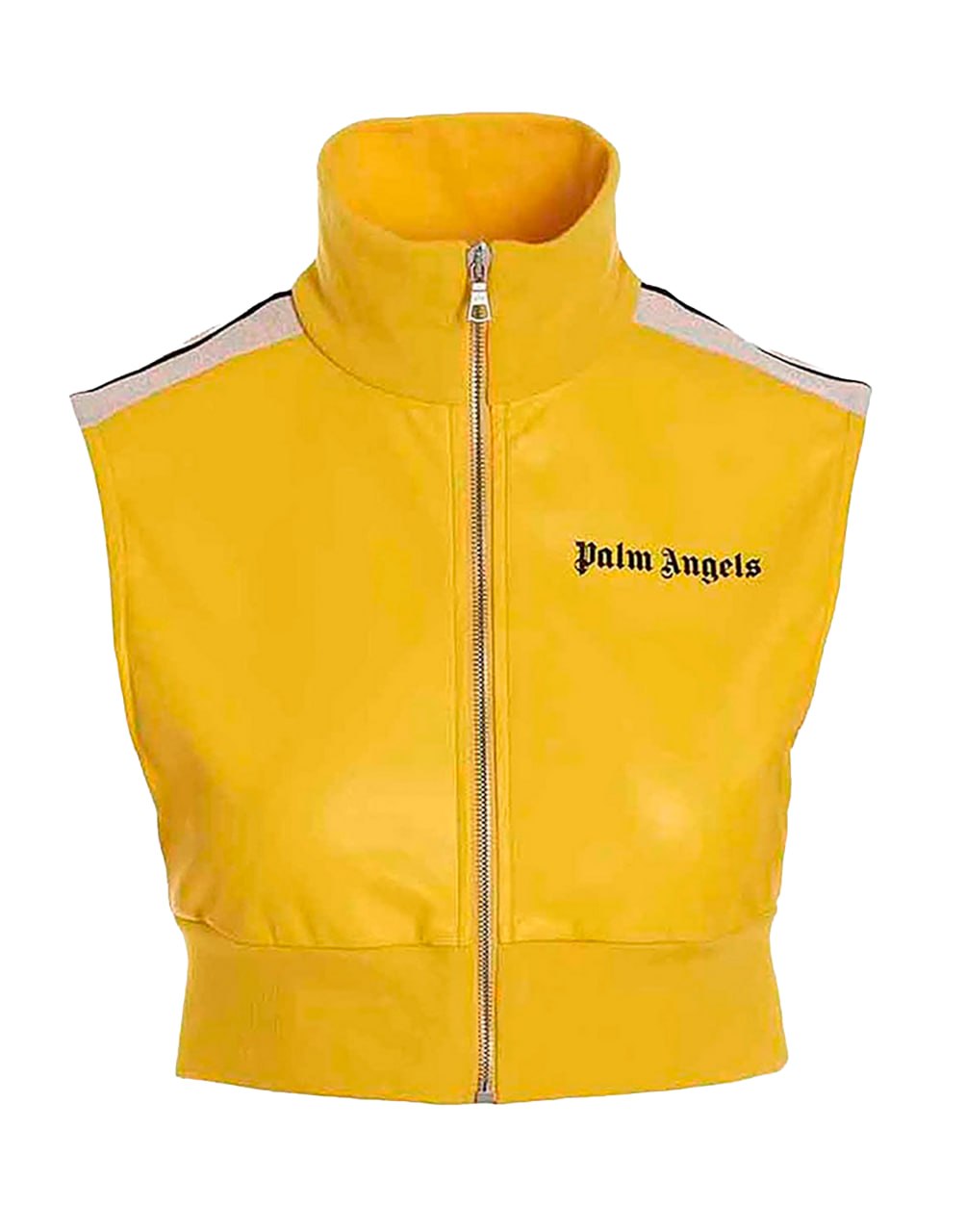 LEATHER EFFECT CROP TRACK VIBRANT YELLOW PALM ANGELS