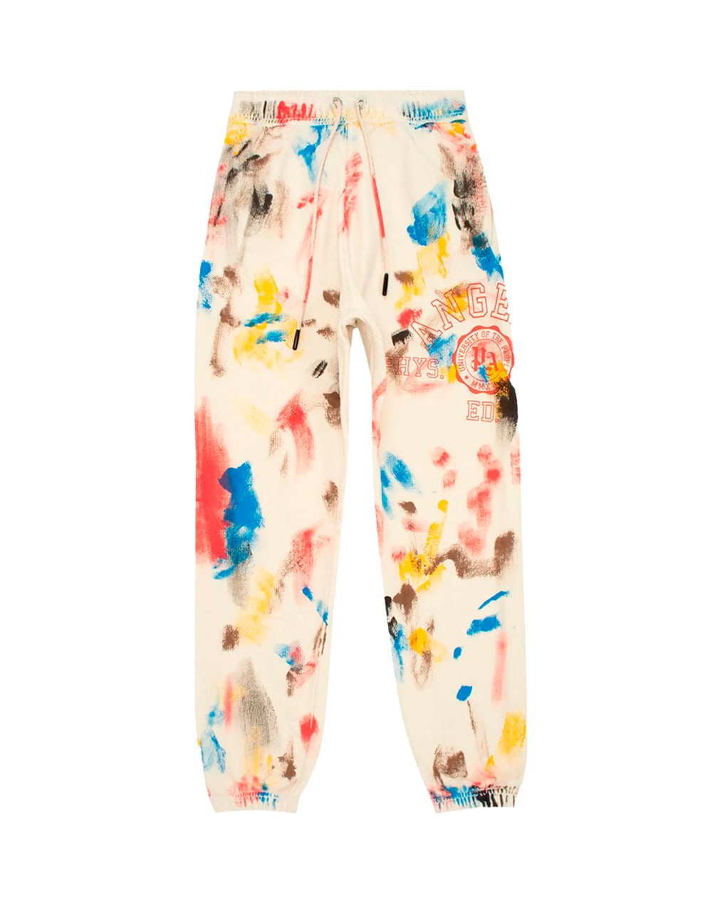 PAINTED COLLEGE SWEATPANTS OFF WHITE RED PALM ANGELS