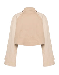 CROPPED TRENCH COAT OFF WHITE BEIGE PALM ANGELS