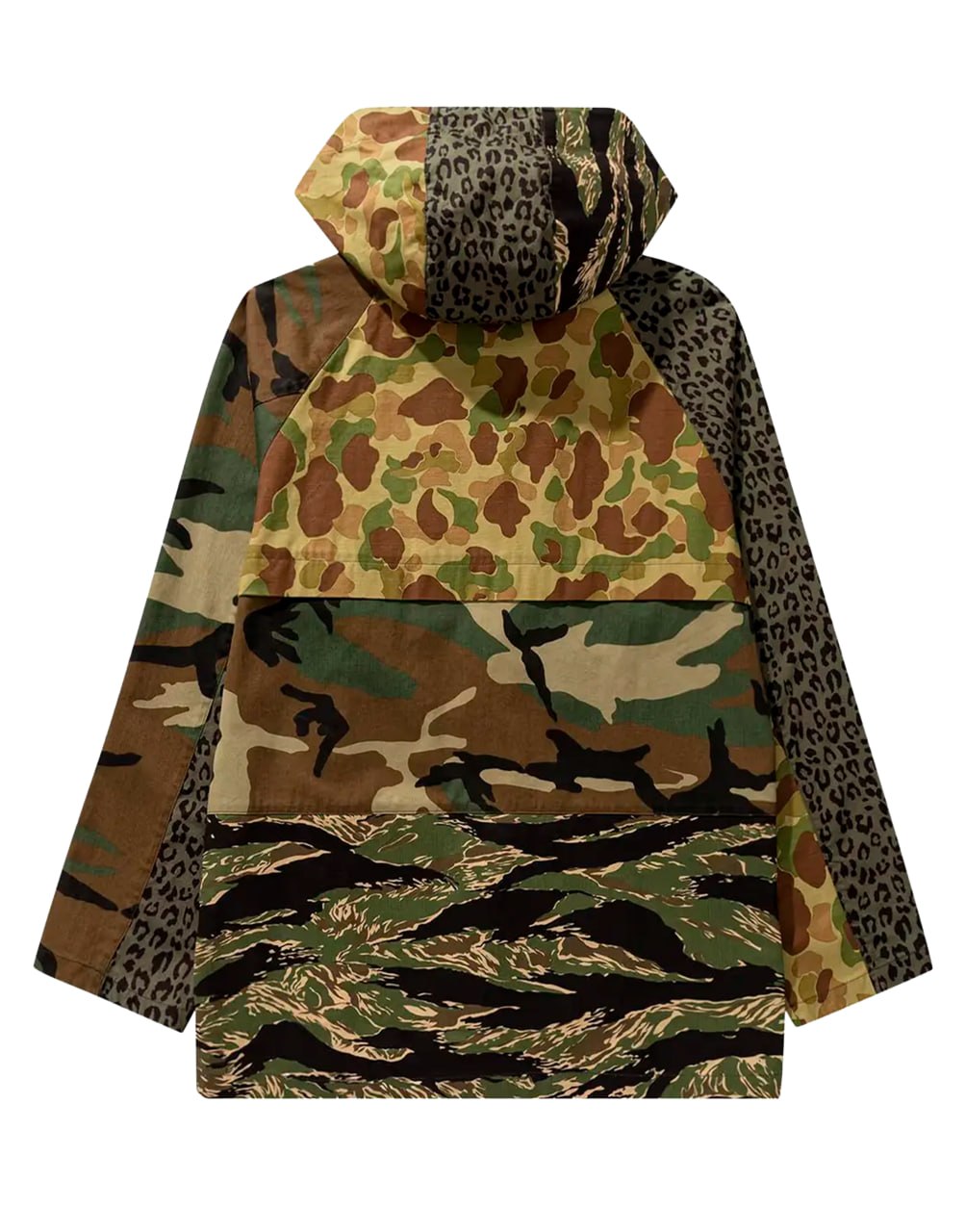 MIX FABRIC SHORT PARKA MILITARY BLACK PALM ANGELS