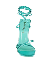PALM BEACH LACE-UP SANDAL TURQUOISE MO C PALM ANGELS