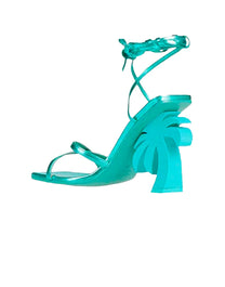 PALM BEACH LACE-UP SANDAL TURQUOISE MO C PALM ANGELS
