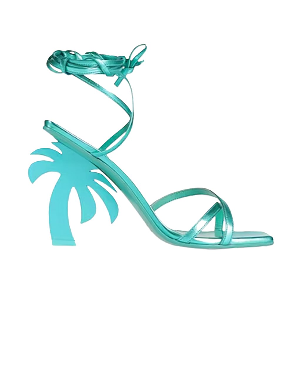 PALM BEACH LACE-UP SANDAL TURQUOISE MO C PALM ANGELS
