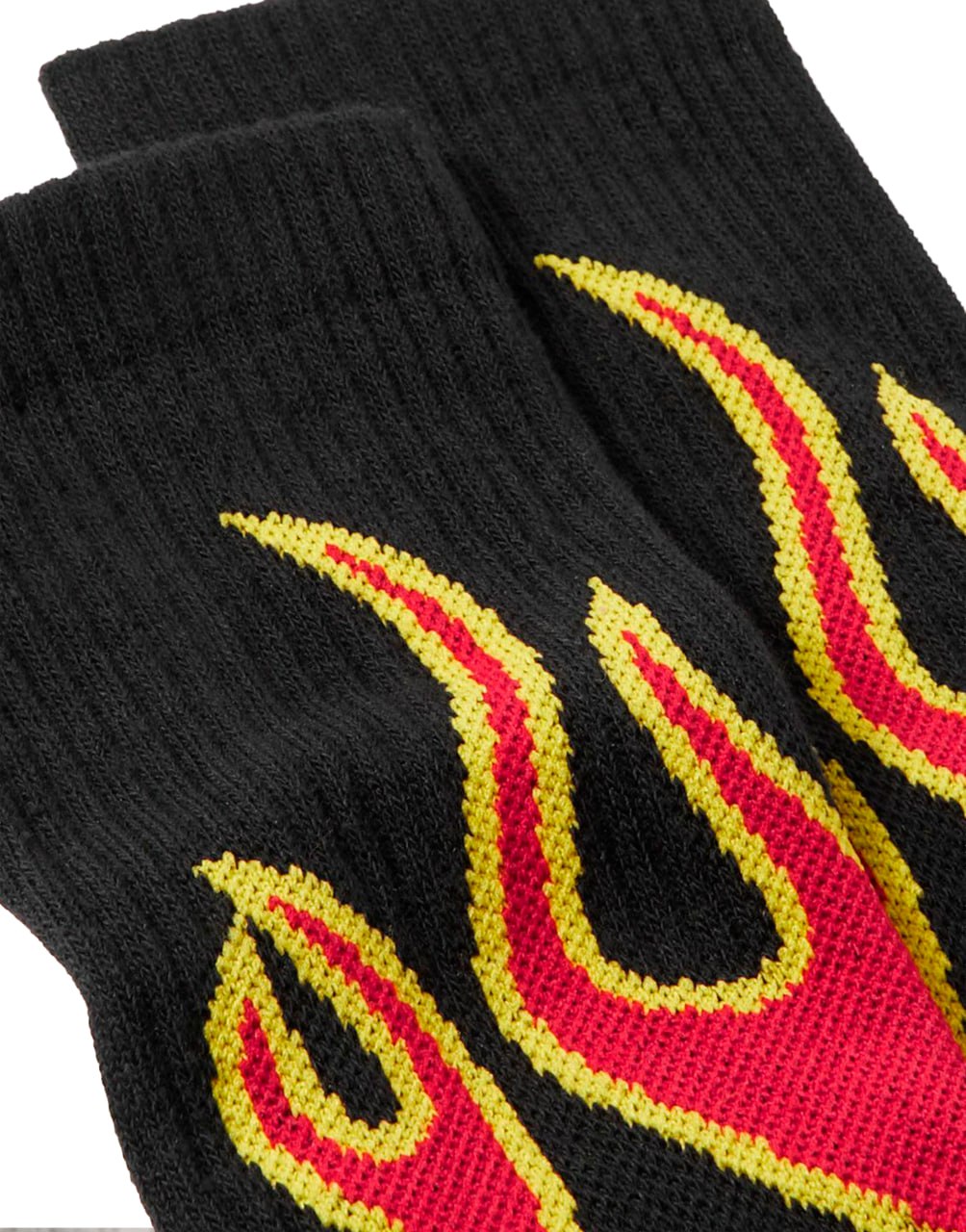 BURNING SOCKS BLACK RED PALM ANGELS
