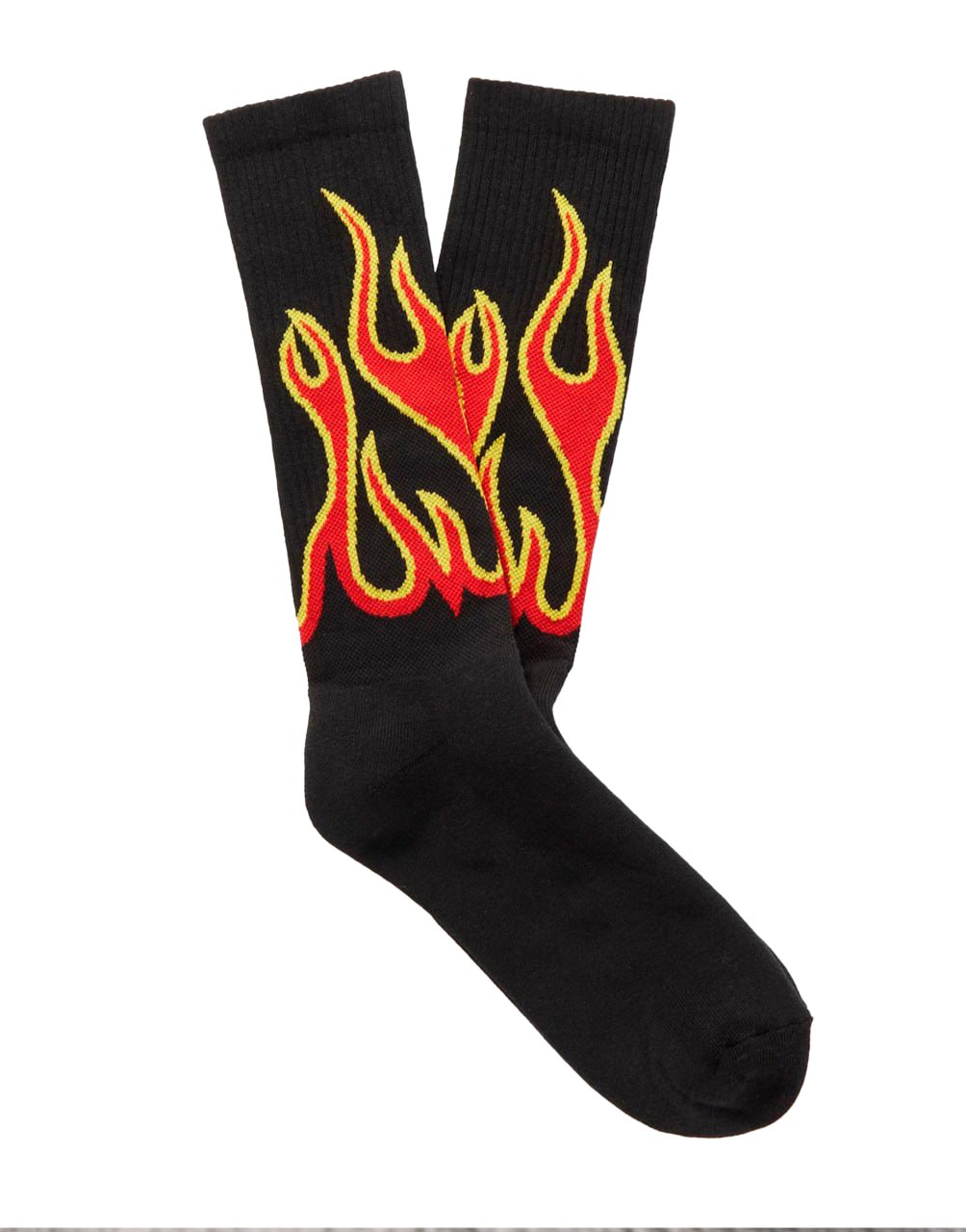 BURNING SOCKS BLACK RED PALM ANGELS