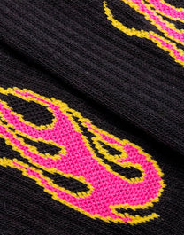 BLACK FUCHSIA FLAMES SOCKS