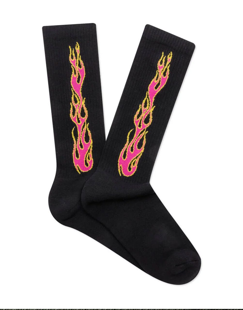 BLACK FUCHSIA FLAMES SOCKS