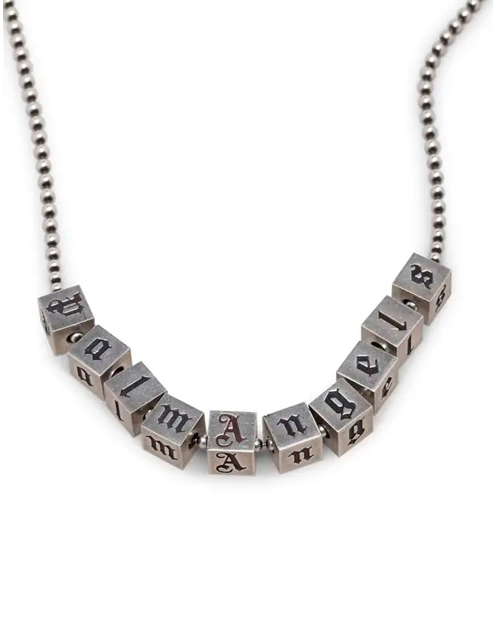 DICE LOGO NECKLACE SILVER SILVER PALM ANGELS