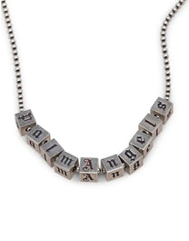 DICE LOGO NECKLACE SILVER SILVER PALM ANGELS
