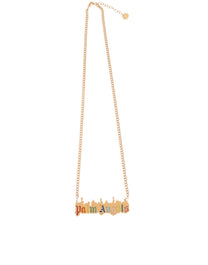 BURNING PALM NECKLACE GOLD MULTICOLO PALM ANGELS