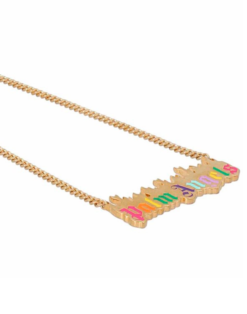 BURNING LOGO NECKLACEGOLD MULTICOLOR PALM ANGELS