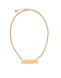 BURNING LOGO NECKLACEGOLD MULTICOLOR PALM ANGELS