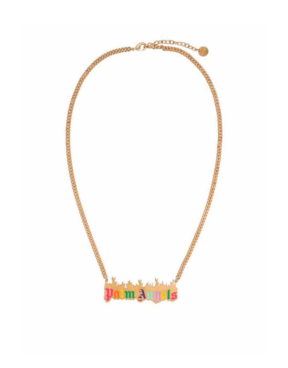 BURNING LOGO NECKLACEGOLD MULTICOLOR PALM ANGELS