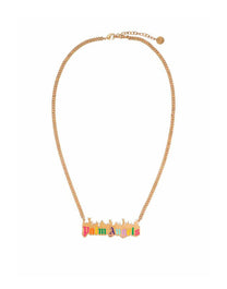 BURNING LOGO NECKLACEGOLD MULTICOLOR PALM ANGELS