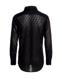 AMIRI X PLAYBOY LACE SHIRT BLACK
