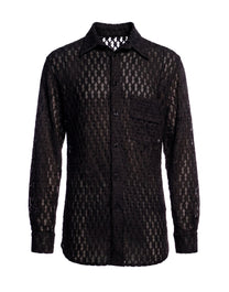 AMIRI X PLAYBOY LACE SHIRT BLACK
