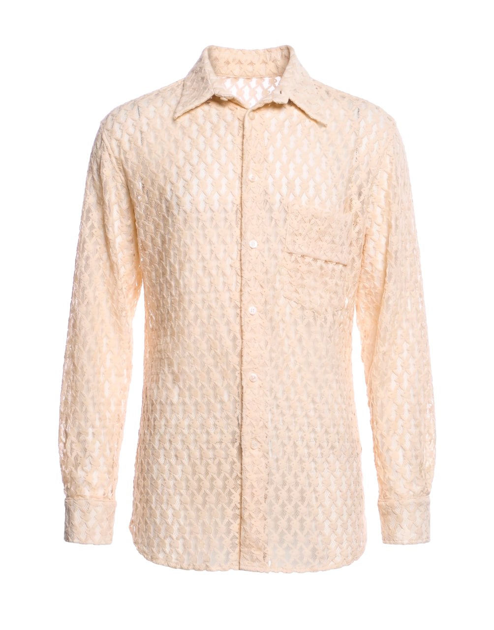 AMIRI X PLAYBOY LACE SHIRT BEIGE