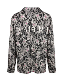 AMIRI PAISLEY SHIRT PATRON BLANCO CON FLORES LILA