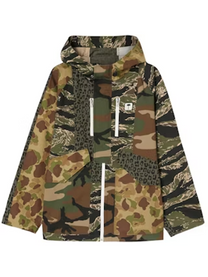 Palm Angels MIX FABRIC SHORT PARKA MILITARY BLACK PALM ANGELS