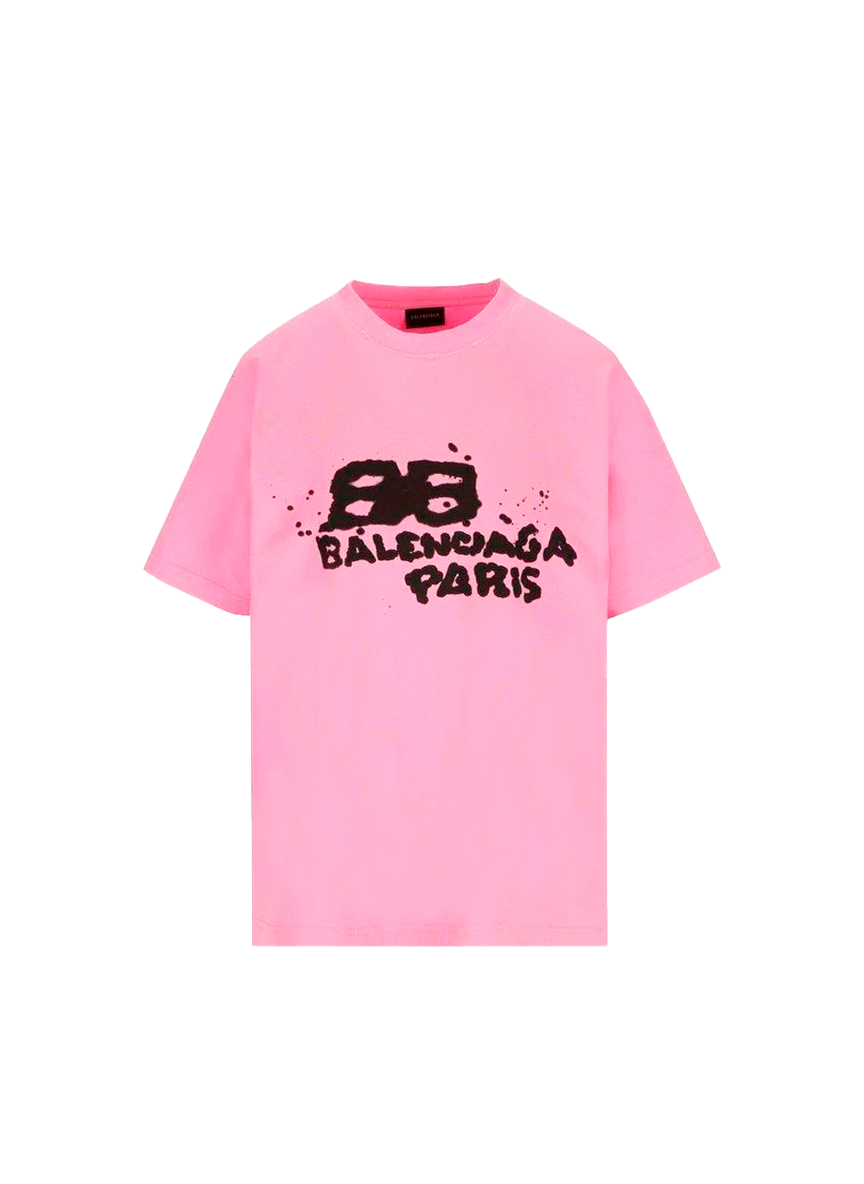 Balenciaga BALENCIAGA T-SHIRT VINT JRSY DIRTY BB PARIS ICON BLACK-LEAD