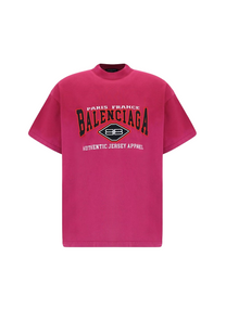 Balenciaga T SHIRT B AUTHENTIC EMBRO VINT JERSEY DARK FUCHSIA