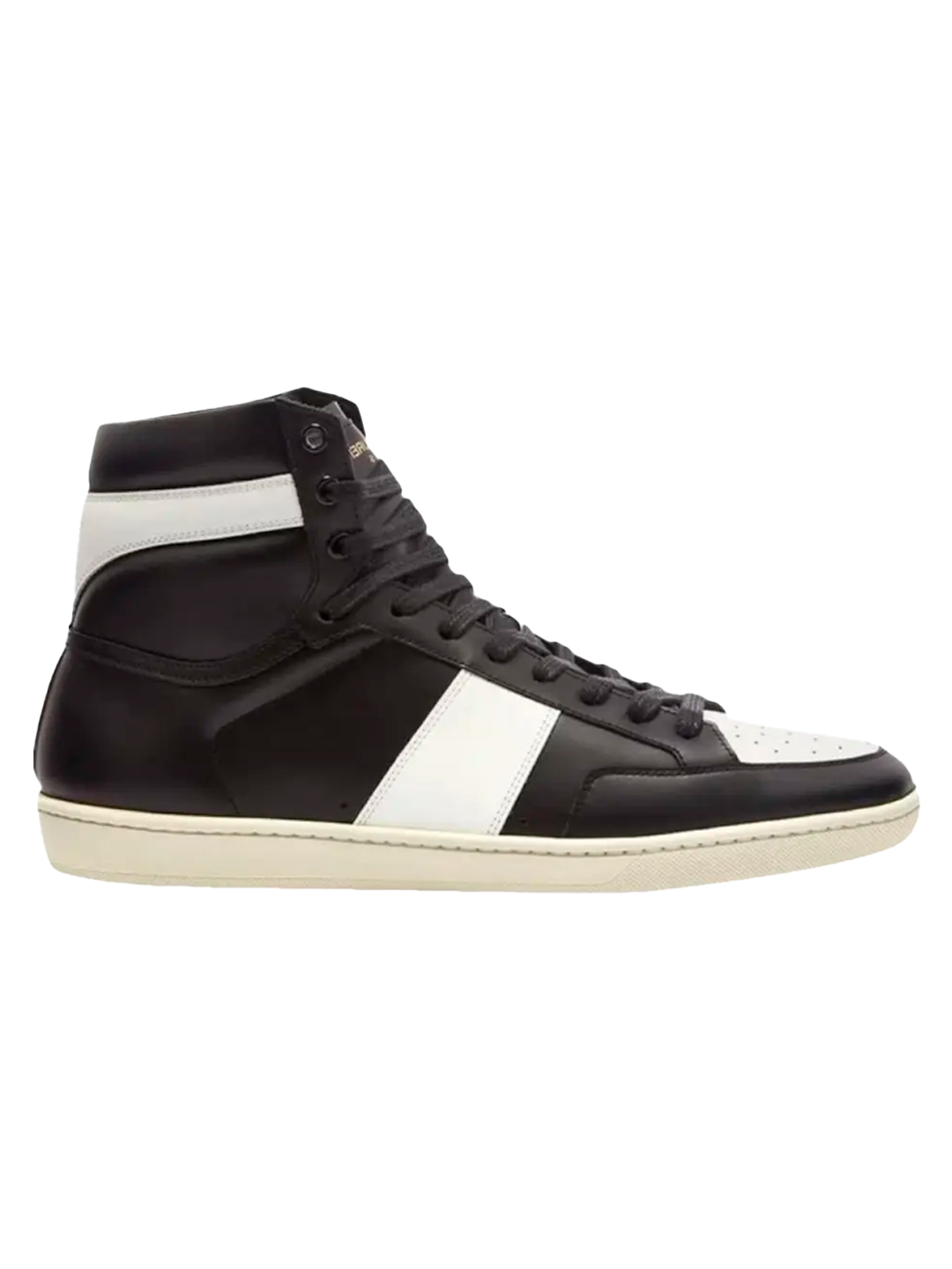 Saint Laurent ZAPATILLA ALTA SAINT LAURENT SIGNATURE COURT CLASSIC SL/10H EN CUERO BLANCO Y NEGRO