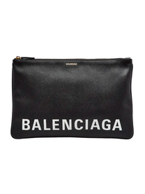 Balenciaga BALENCIAGA NAVY CABAS LOGO POUCH CLUTCH