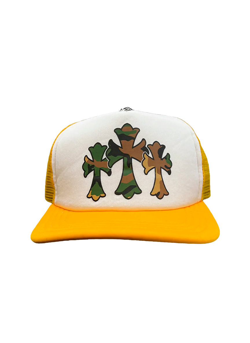 Chrome Hearts GORRA TRUCKER CHROME HEARTS BLANCA/AMARILLA – TRES CRUCES DAGGER