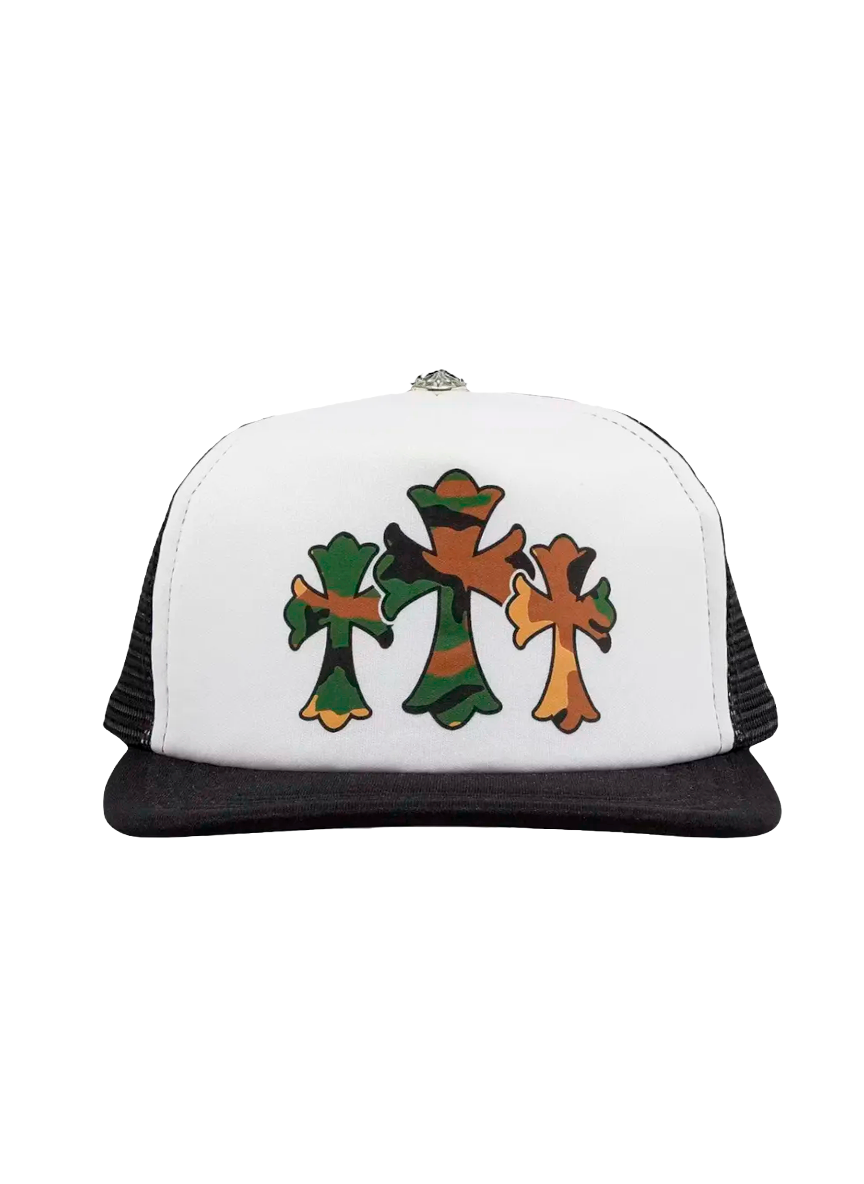Chrome Hearts GORRA TRUCKER CHROME HEARTS BLANCA/NEGRA – TRES CRUCES DAGGER