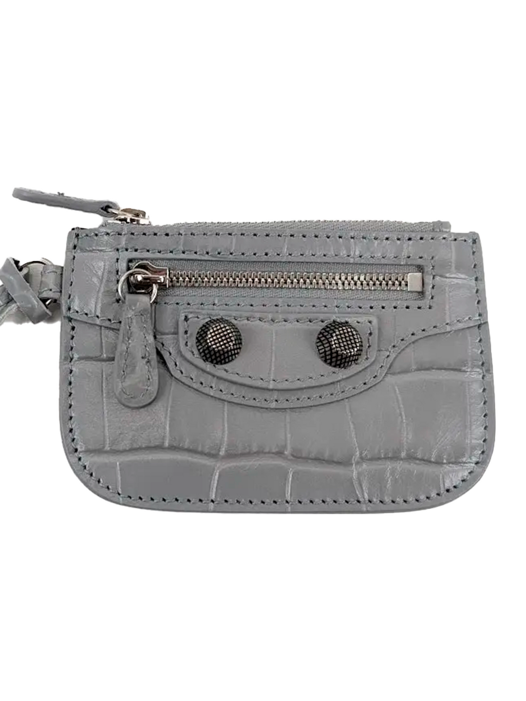 Balenciaga BALENCIAGA LE CAGOLE MINI MULTIPOUCH WITH STRAP GRAY CROC EMBOS