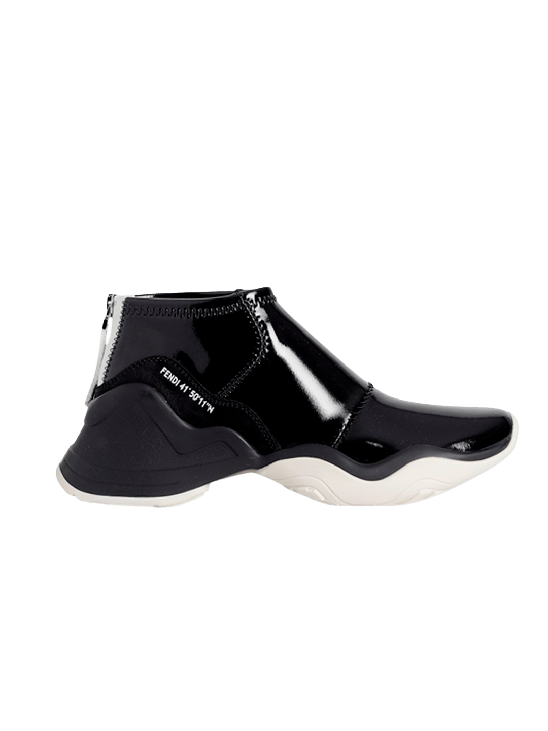 Fendi ZAPATILLAS FENDI FFLUID HIGH DE CHAROL NEGRO BRILLANTE