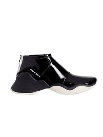Fendi ZAPATILLAS FENDI FFLUID HIGH DE CHAROL NEGRO BRILLANTE