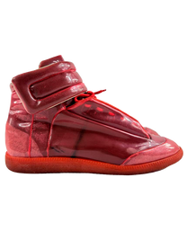 Maison Margiela MAISON MARGIELA FUTURE HIGH-TOP SNEAKER IN RED PVC AND LEATHER.