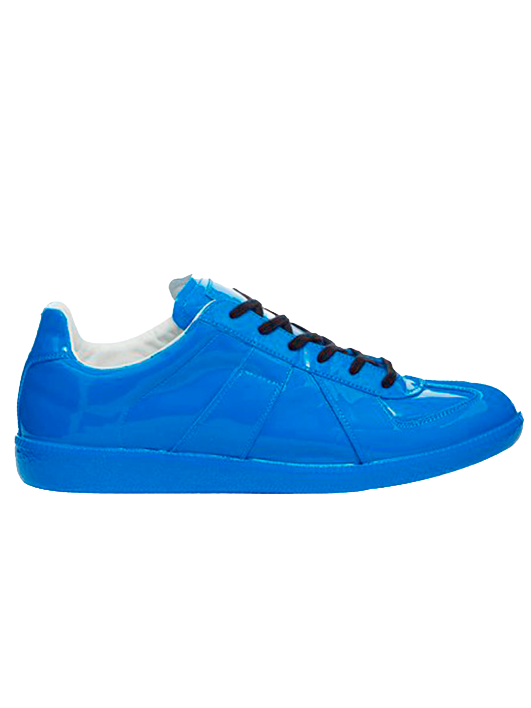 Maison Margiela MAISON MARGIELA REPLICA LOW SNEAKER IN A DAZZLING BLUE PATENT LEATHER