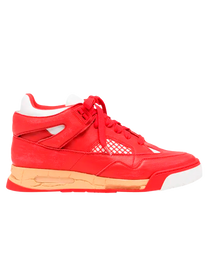 Maison Margiela MAISON MARGIELA MEN'S RED DEADSTOCK LEATHER TRAINERS