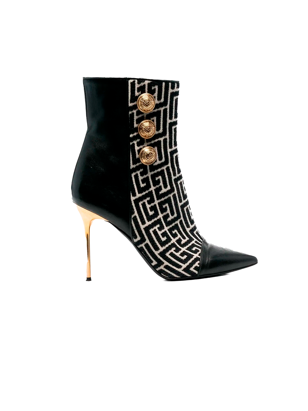Balmain BALMAIN JACQUARD MONOGRAM BOOTS
