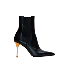 Balmain BALMAIN DECORED HEELED LEATHER BOOTS - BLACK